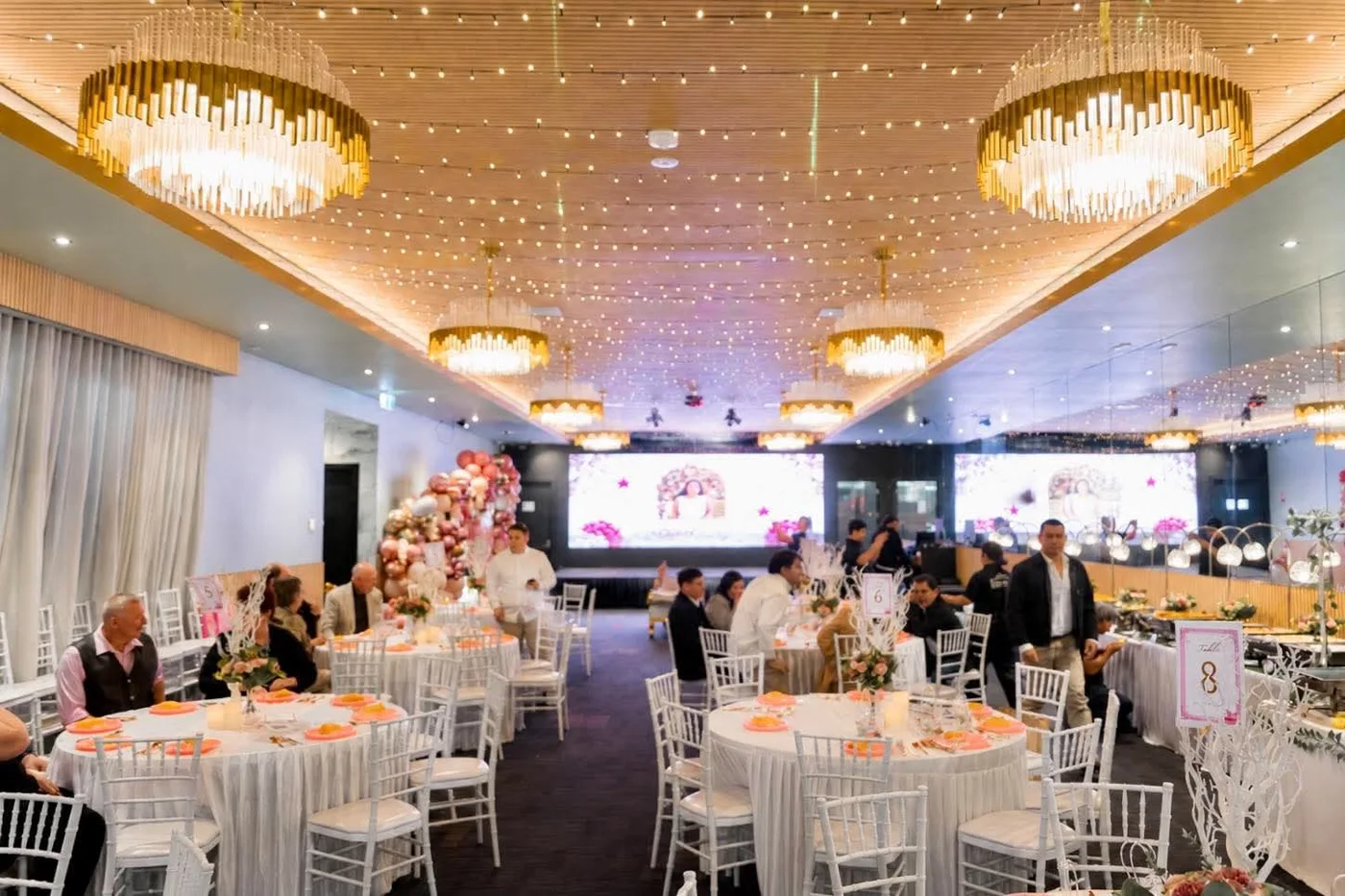 The Vibes Venue filled with decorated tables for a celebration